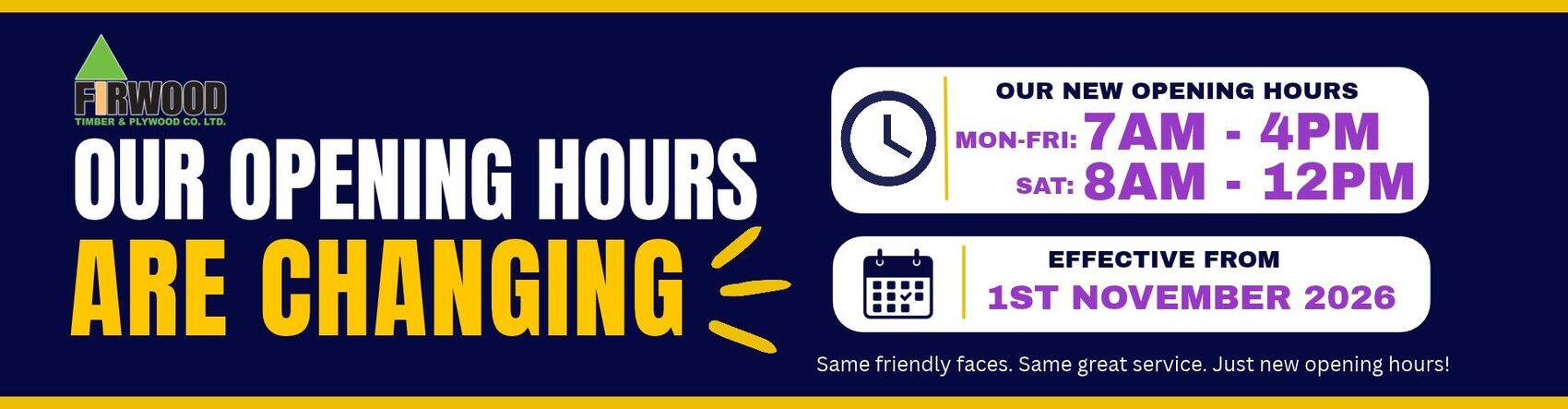 Opening Hours Banner